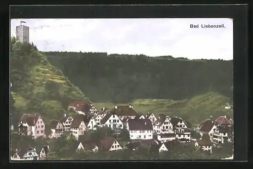 AK Bad Liebenzell, Ortsansicht aus der Vogelschau