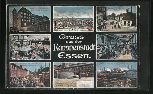 AK Essen, Krupp'sche Werke, Kanonenwerkstatt, Panzerplatten-Werk