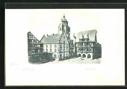 AK Alsfeld, Marktplatz, Teilansicht
