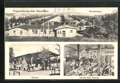 AK Münsingen, Mehrfachansichten des Truppenübungsplatzes