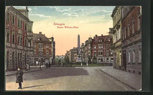 AK Erlangen, am Kaiser Wilhelm-Platz