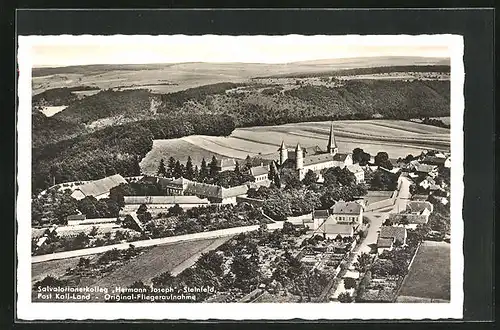 AK Steinfeld / Kall, Gesamtansicht mit Salvatorianerkolleg Hermann Joseph, Fliegeraufnahme