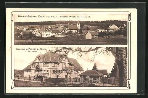 AK Dobel, Gasthaus zum Rössle, Gesamtansicht