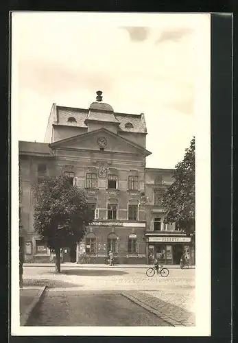 AK Zlaté Hory, Ansicht vom Rathaus, Radnice