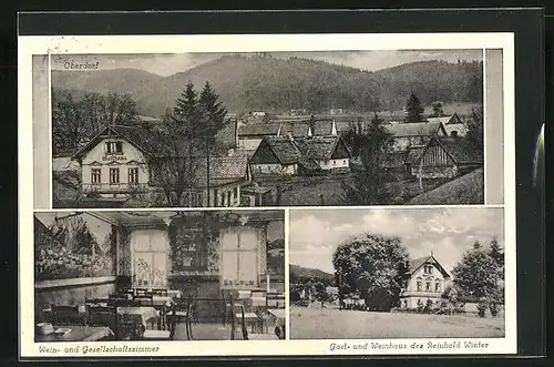 AK Wiesen bei Halbstadt, Gast- und Weinhaus des Reinhold Winter, Totale des Oberdorfes