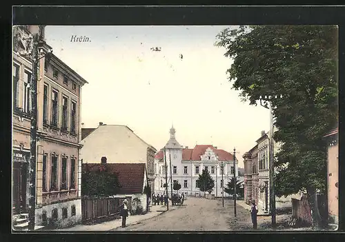 AK Krcin, Strassenpartie, Rathaus