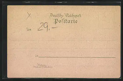 Lithographie Buttstädt, Hotel zur Stadt Weimar, Totalansicht, Kaiserliches Postamt