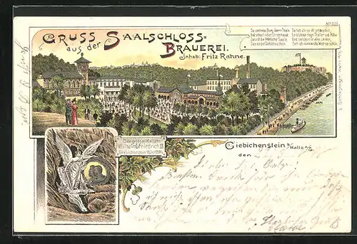 Lithographie Giebichenstein, Restaurant Saalschloss-Brauerei