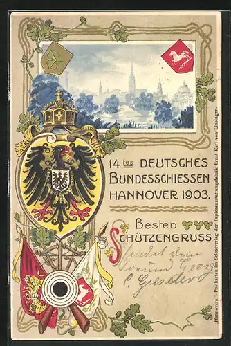 Präge-AK Hannover, 14. Deutsches Bundesschiessen 1903, Wappen