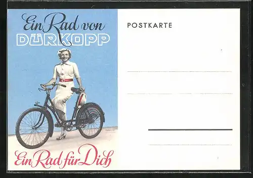 AK Fahrrad-Reklame für die Firma Dürkopp