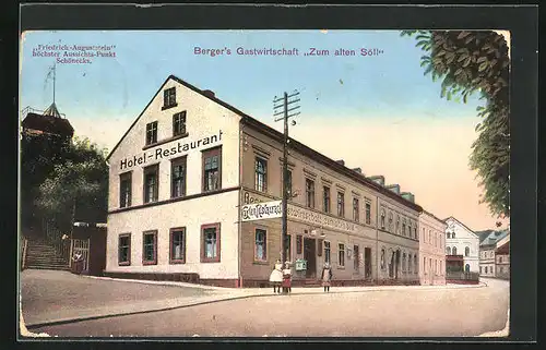 AK Schöneck /Vogtland, Berger`s Gasthaus Zum alten Söll