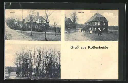 AK Kottenheide, Gasthof, Schule, Wald