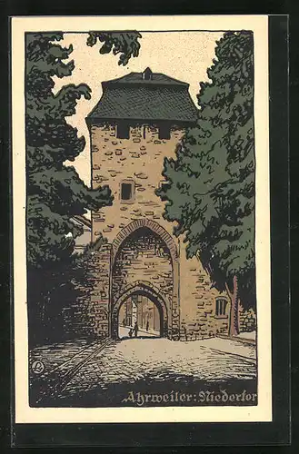 Steindruck-AK Ahrweiler, Niedertor