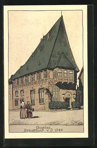 Steindruck-AK Goslar, Brusttuch v. J. 1526