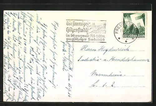 AK Freudenstadt i. Schwarzwald, Rathaus und Gasthaus