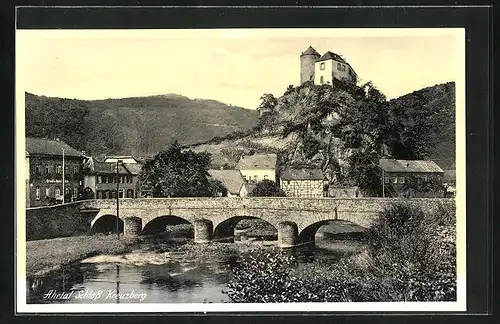 AK Ahrtal, Schloss Kreuzberg mit Brücke