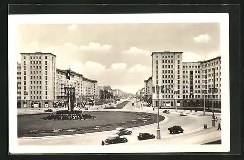 AK Berlin, Stalinallee, Strausberger Platz