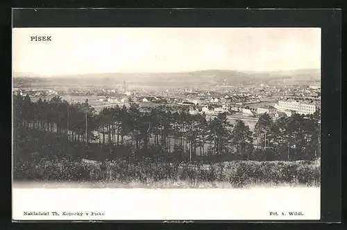 AK Pisek, Gesamtansicht vom Ort mit Umgebung