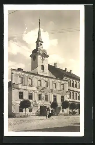 AK Lomnice nad Luznici, Hostinec, Strassenpartie