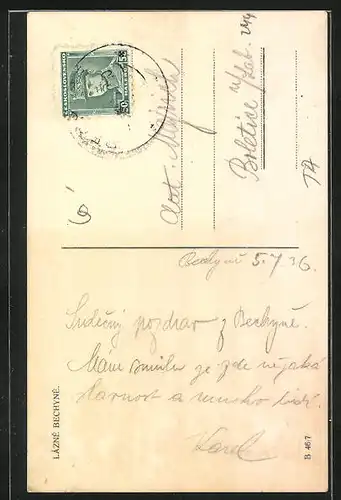 AK Làzne Bechyne, Ortspartie am Fluss