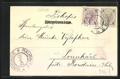 AK Tabor, Totalansicht vom Ort mit Kirchen