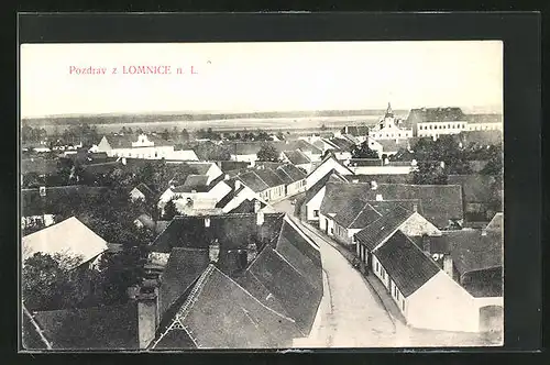 AK Lomnice n. L., Teilansicht mit Strassenpartie