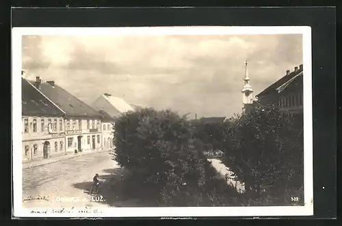 AK Lomnice n. Luz., Strassenpartie mit Gebäudeansicht