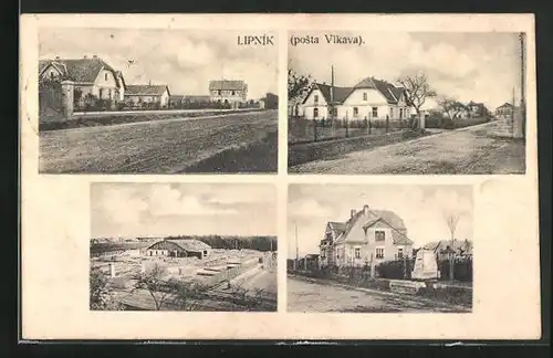 AK Lipnik, Strassenpartien mit Gebäudeansichten, Ortspartie