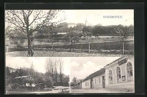 AK Konarovice, Gasthaus, Ortspartien