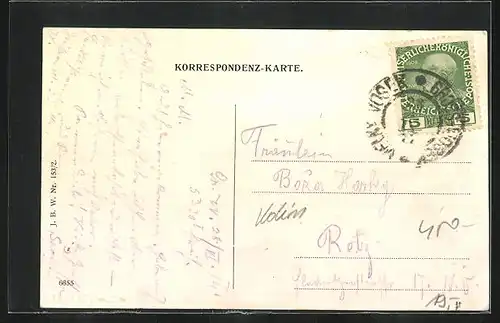 AK Velky-Osek, Strassenpartie mit Gasthaus