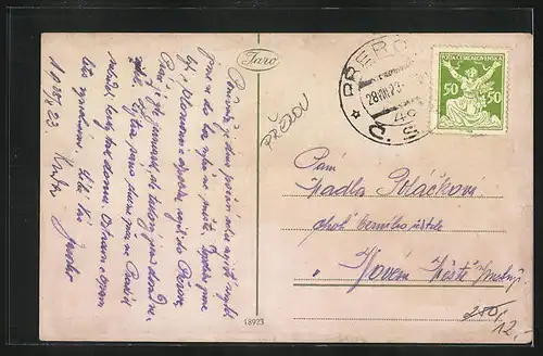 AK Prerov, Bahnhof /Nádrazi, Blick auf die Stadt