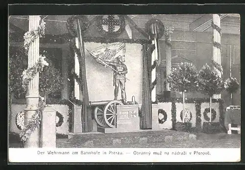 AK Prerau, Der Wehrmann am Bahnhof, Kriegshilfe