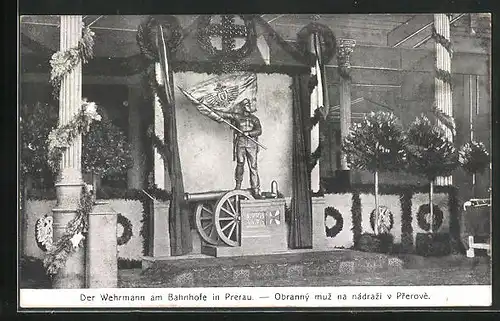 AK Prerau, Nagelung, Der Wehrmann am Bahnhofe, Kriegshilfe