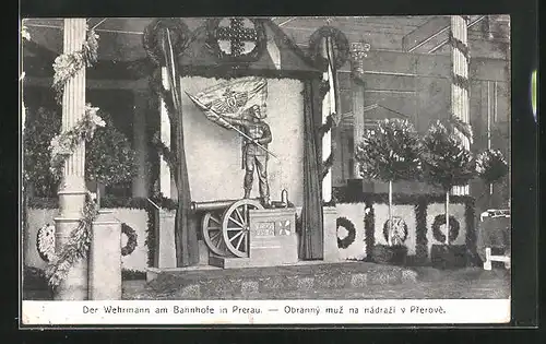 AK Prerau, Nagelung, Der Wehrmann am Bahnhofe, Kriegshilfe