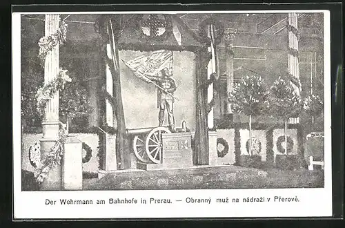 AK Prerau, Der Wehrmann am Bahnhofe, Kriegshilfe, Nagelung