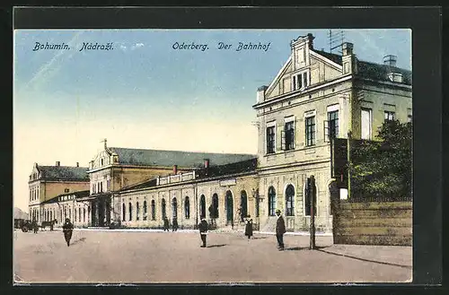 AK Bohumin, Bahnhof Vorderansicht