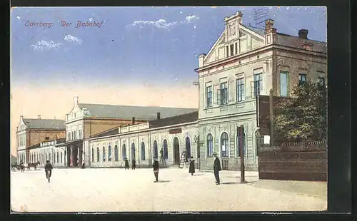 AK Oderberg, Bahnhof Vorderansicht