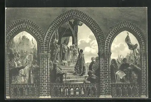 AK Lübeck, Treppenhaus des Rathauses