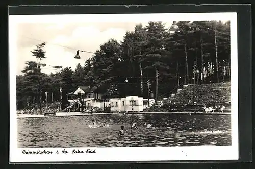 AK Crimmitschau i. Sa., Sahn-Bad mit Besuchern