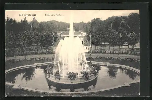 AK Bad Oeynhausen, Blick vom Kurhaus mit Fontäne