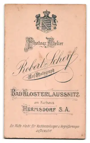 Fotografie Robert Scherf, Hermsdorf /S.-A., Portrait junge Dame im karierten Kleid mit kleinem Mädchen, Mutterglück