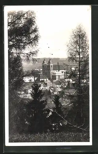 AK Adler Kosteletz / Kostelec nad Orlici, Ortsansicht mit Kirche