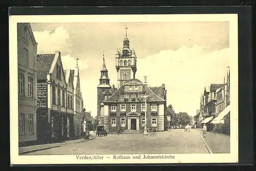 AK Verden /Aller, Rathaus und Johanniskirche