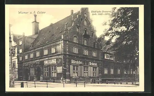 AK Wismar, Altdeutsches Restaurant Koch`sche Brauerei