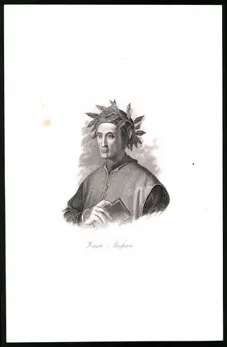 Lithographie Dante Alighieri, 12 x 16cm