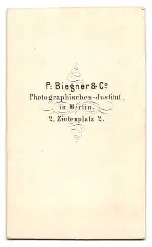 Fotografie P. Biegner & Co., Berlin, Zietenplatz 2, Knabe mit Hut nebst Büste von Friedrich dem Grossen