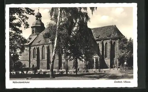 AK Einbeck /Hann., Münsterkirche mit Garten