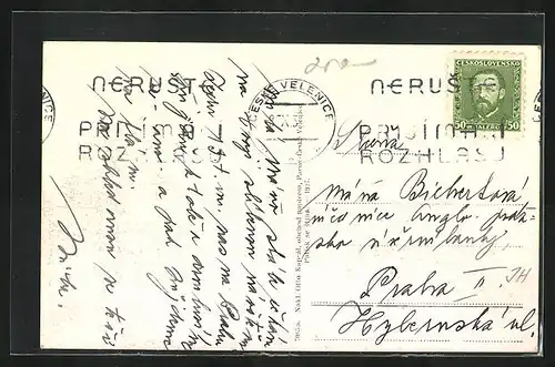 AK Ceské Velenice, Trida csl. Legii, Strassenpartie mit Möblehaus