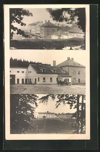 AK Nadejkov, Kutsche vor einem Haus, Teilansichten vom Ort