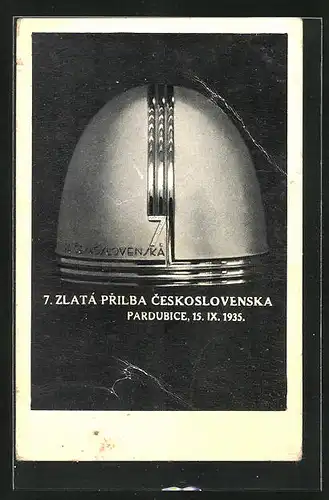 AK Pardubice, VII. Zlatá prilba Ceskoslovenska 1935, Goldener Motorradhelm als Siegespreis